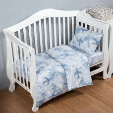 КПБ для новорожденных Самолетики голубые, поплин КПБ для новорожденных Самолетики голубые, поплин