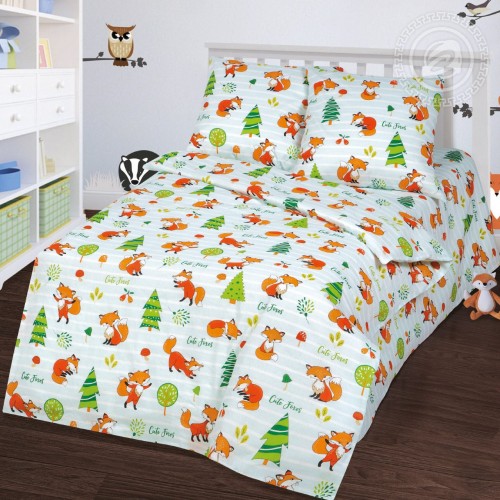 КПБ Лисята 100, размер 1,5 сп. КПБ Лисята 100, размер 1,5 сп.