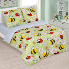 Детское постельное белье Шмелики, размер 1,5 сп, бязь