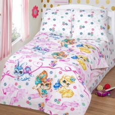 Детское постельное белье Хвостики, размер 1,5 сп, бязь