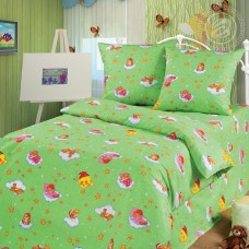 Детский КПБ Облачко (зеленый), размер 1,5 сп, бязь