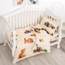 КПБ для новорожденных Усатый-полосатый, бязь КПБ для новорожденных Усатый-полосатый, бязь