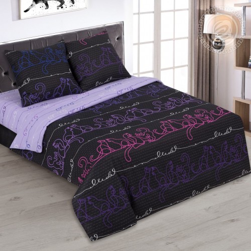 Постельное белье Кошачий бомонд 509, размер 2 сп. с Евро