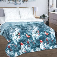 КПБ Хрустальный лес, размер 2 сп. с Евро, поплин de luxe c простыней без резинки