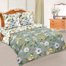 Постельное белье Жаклин, размер Семейный, поплин de luxe c простыней без резинки