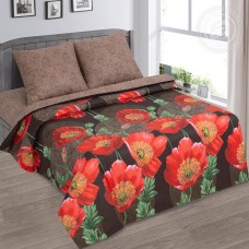 КПБ Фламенко, размер 1,5 сп, поплин de luxe c простыней без резинки