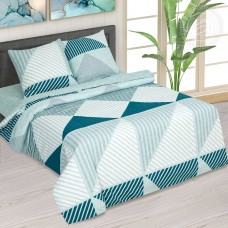 Постельное белье Сканди, размер Евро, поплин de luxe c простыней без резинки