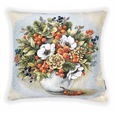 Наволочка "Зимнее очарование букет с рябиной" (45х45) Наволочка "Зимнее очарование букет с рябиной" (45х45)