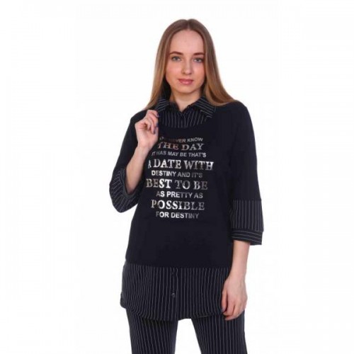 Блуза Бекка, полоса, Размер 48