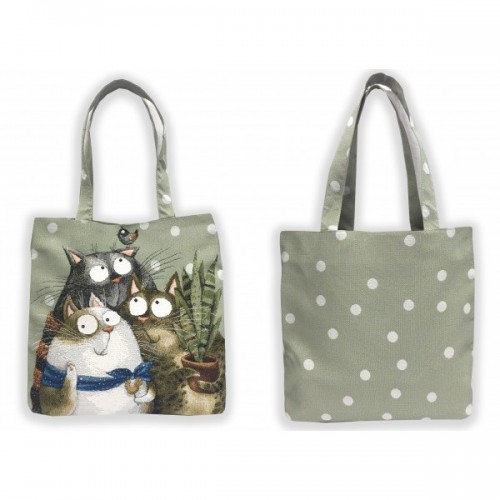 Сумка-шоппер Семейка котиков горох Сумка-шоппер Семейка котиков горох