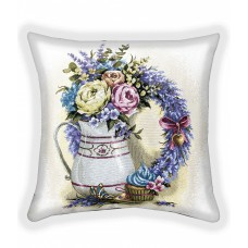 Гобеленовая наволочка "Букет в белом кувшине" (45х45) Гобеленовая наволочка "Букет в белом кувшине" (45х45)