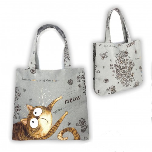 Сумка-шоппер Кот рыжий на светлом фоне