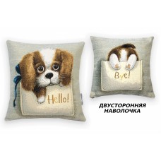 Гобеленовая Наволочка "Привет-пока щенок НД" (32х32) Гобеленовая Наволочка "Привет-пока щенок НД" (32х32)