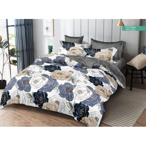 Постельное белье Розы витраж, поплин наволочки 70х70, Размер Евро мини Постельное белье Розы витраж, поплин наволочки 70х70, Размер Евро мини
