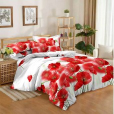 Постельное белье Маки, поплин наволочки 70х70, Размер 1,5 спальный
