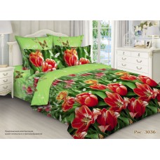 Постельное белье С Тюльпанами бязь, наволочки 70х70см, Размер 1,5 сп.