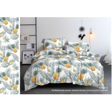 КПБ С листьями ананасы 70х70см, 2сп Евро прост на резинке