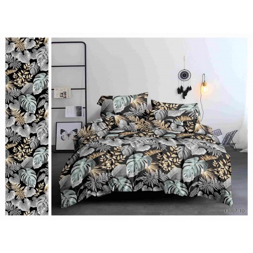 Постельное белье с рисунком Пальмовые листья полисатин, Размер Семейный Постельное белье с рисунком Пальмовые листья полисатин, Размер Семейный