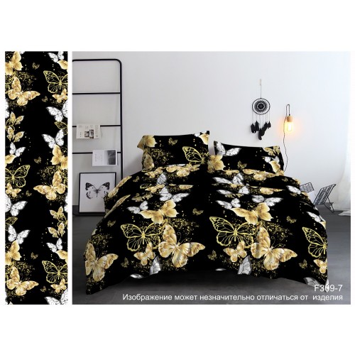 Постельное белье Золотые бабочки, наволочки 70х70см, Размер Семейный