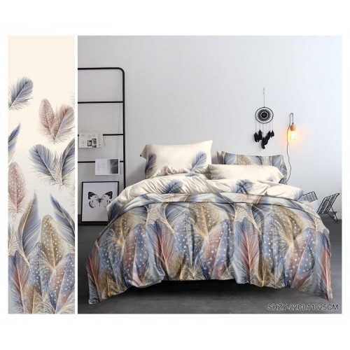 Постельное белье Перышки полисатин, наволочки 70х70см, Размер 2сп+Евро прост на резинке