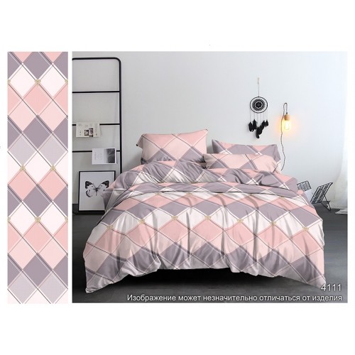 Постельное белье Ромбы полисатин ,наволочки 70х70см, Размер Семейный